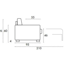 Divano letto Barbara in Tessuto a 1284€^Vis comoda Hot
