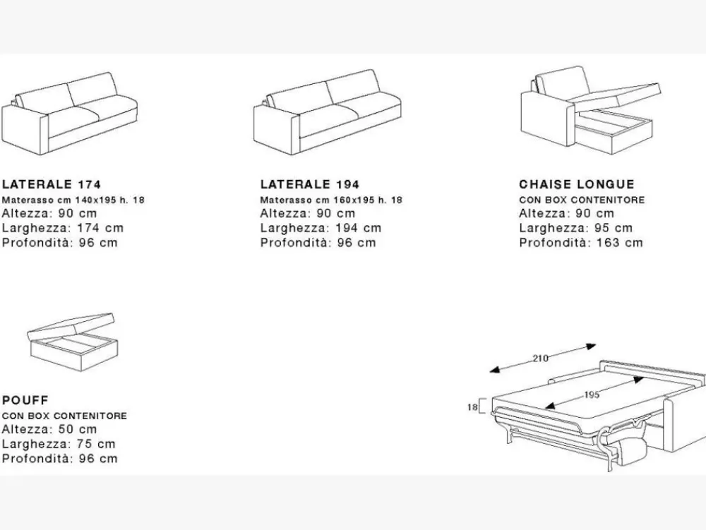 Excò Divano letto Drop OFFERTA OUTLET- Divani Letto|Divani