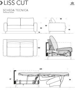 Outlet Divano letto modello Liss cut di a prezzi convenienti Divani Letto|Divani