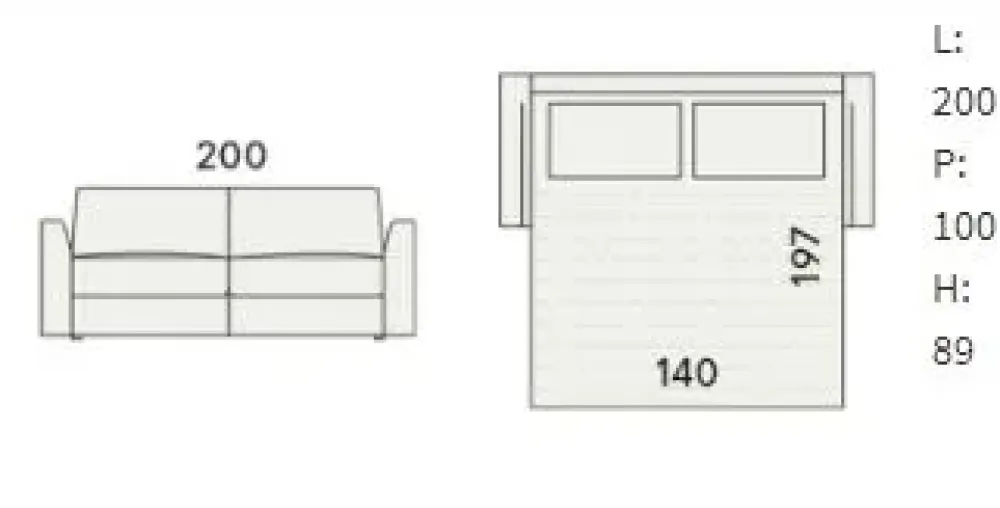 Felis Divano letto tessuto in poliuretano in Offerta Outlet- Divani Letto|Divani