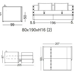 Outlet Divano letto tessuto in poliuretano   a prezzo Outlet Divani|Divani Letto
