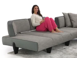 Diotti.com Divano Leyton outlet tessuto in poliuretano a prezzo Outlet- Divani