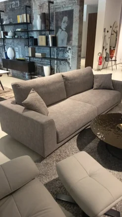 Outlet Divano Lineare in Tessuto sfoderabile  Norman  di Divani