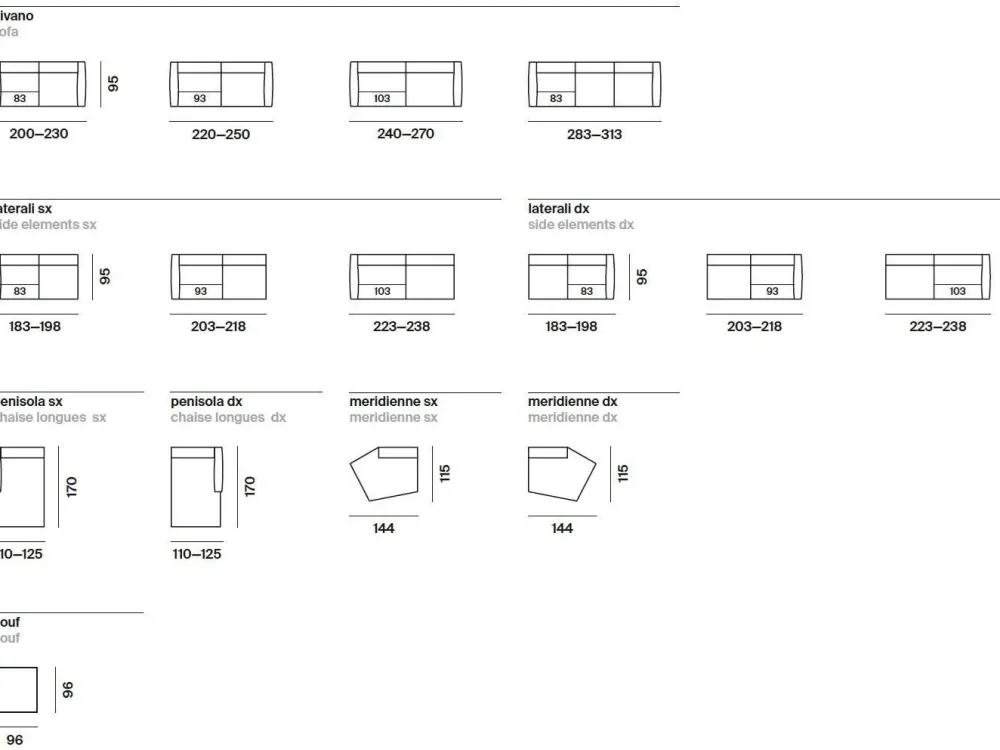 Discount Divano Lineare Wing * a 5060 Euro Divani