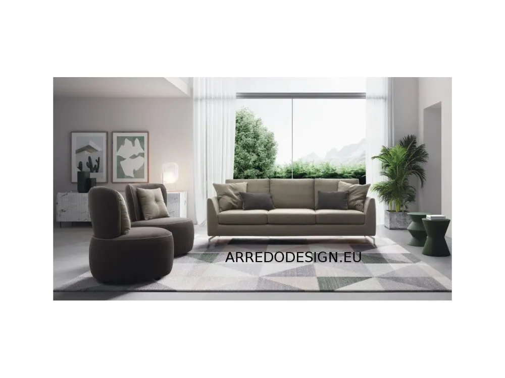 Clearance Divano Mike tessuto in poliuretano a prezzo Outlet Divani