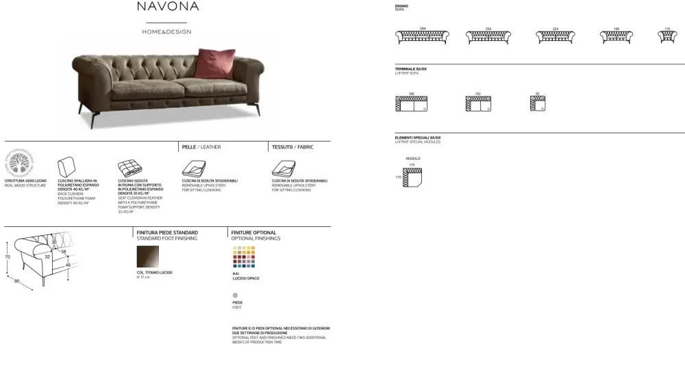 Rosini Divano Navona in Pelle a prezzo scontato- Divani