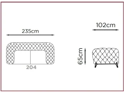 Divano Opera in Tessuto non sfoderabile di scontato 70%^Franco Ferri Outlet