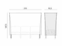 Divano per l'esterno Divano komodo ombra 3 a marchio a prezzo scontato^Nardi New