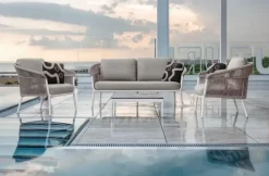 Sale Divano per l'esterno modello Set lak bianco/beige SCONTATO Divani Da Giardino