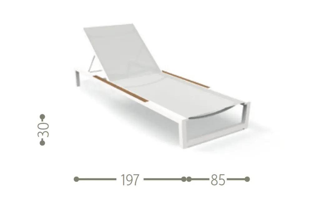 New Divano per l'esterno Lettino alabama bianco / teak con forte sconto Divani Da Giardino