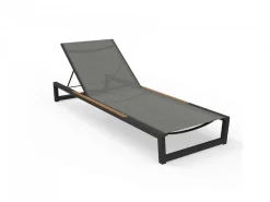 New Divano per l'esterno Lettino alabama bianco / teak con forte sconto Divani Da Giardino