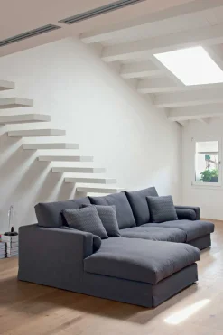 Clearance DIVANO PIUMA CON PENISOLA DIVERSI TESSUTI Divani