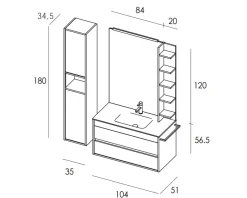 Mastella Duetto 09 : mobile da bagno A PREZZI OUTLET- Mobili Bagno Sospeso