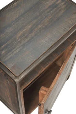 Gruppo notte modello Tavolino comodino instile industriale con anta ad un prezzo mai così conveniente^Outlet Etnico Clearance