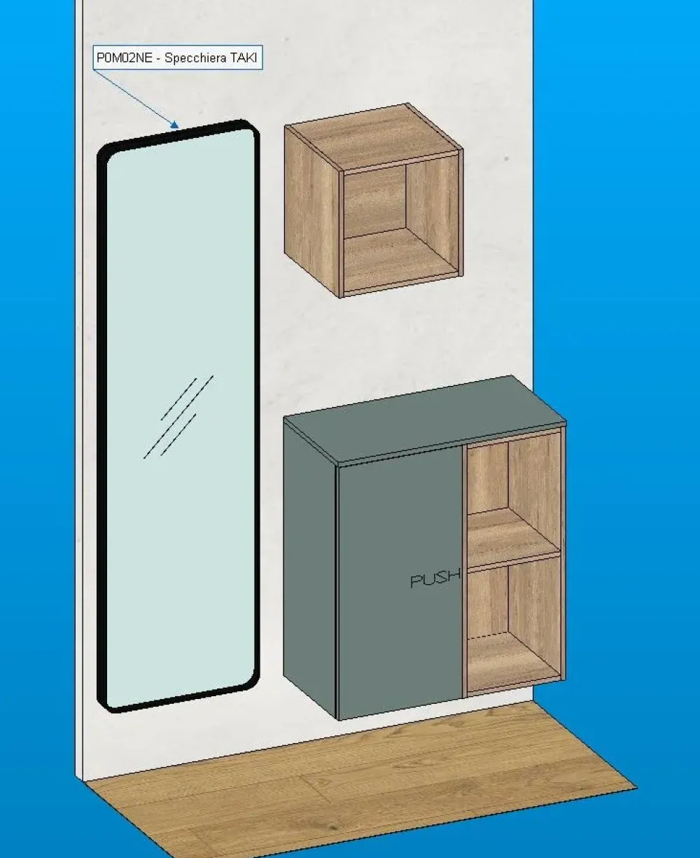 Imab Ingresso moderno modello Ingresso con specchio di a PREZZI OUTLET- Mobili Ingresso