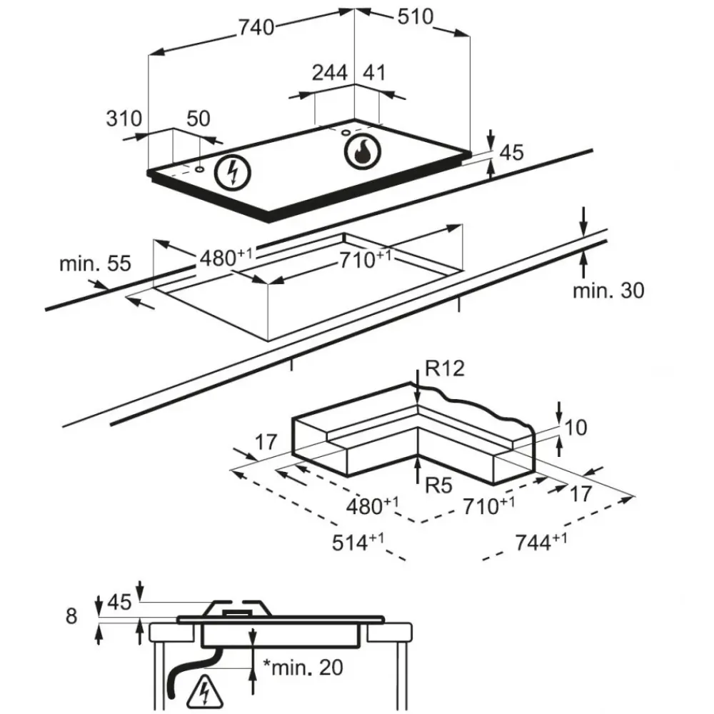 Innovativo piano cottura Pc kgg75372w spedibile di con forte sconto^Electrolux Discount