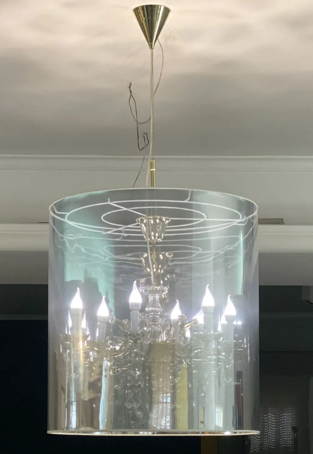 Artigianale Lampada a sospensione in vetro Iria sp6 a prezzo Outlet- Lampade A Sospensione