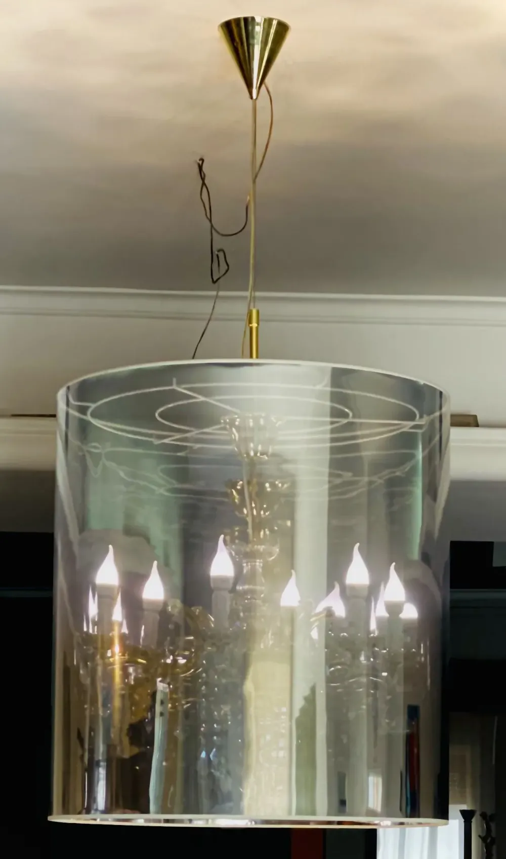 Artigianale Lampada a sospensione in vetro Iria sp6 a prezzo Outlet- Lampade A Sospensione