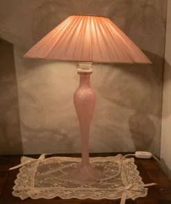 New Lampada Coppia di lampade inerni luce murano rosa in OFFERTA OUTLET Lampade Da Tavolo