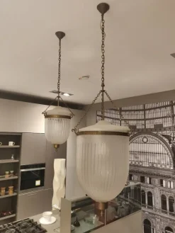 Lampada Coppia lampadaio a campana in vetro in OFFERTA OUTLET^Artigianale Discount