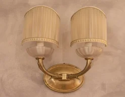Grande Arredo Lampada da parete Coppia di applique ottone/murano/organza con un ribasso esclusivo- Applique Da Parete