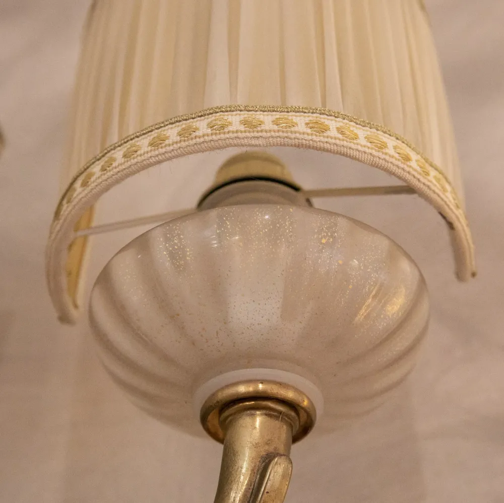 Grande Arredo Lampada da parete Coppia di applique ottone/murano/organza con un ribasso esclusivo- Applique Da Parete