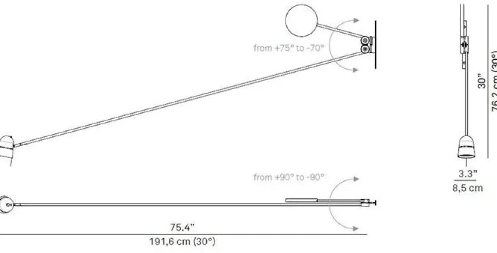 Luceplan Lampada da parete Counterbalance in Offerta Outlet- Applique Da Parete