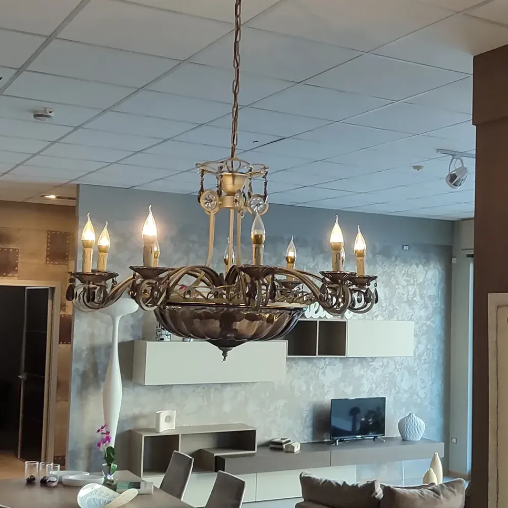 Lampada Lampadaio classico a 15 luci a PREZZI OUTLET^Dialma Brown Discount