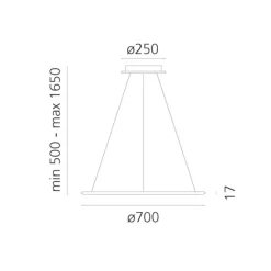 Lampada Discovery sospensoine led 40w  diametro 70 cm artemide in OFFERTA OUTLET^Collezione esclusiva Discount