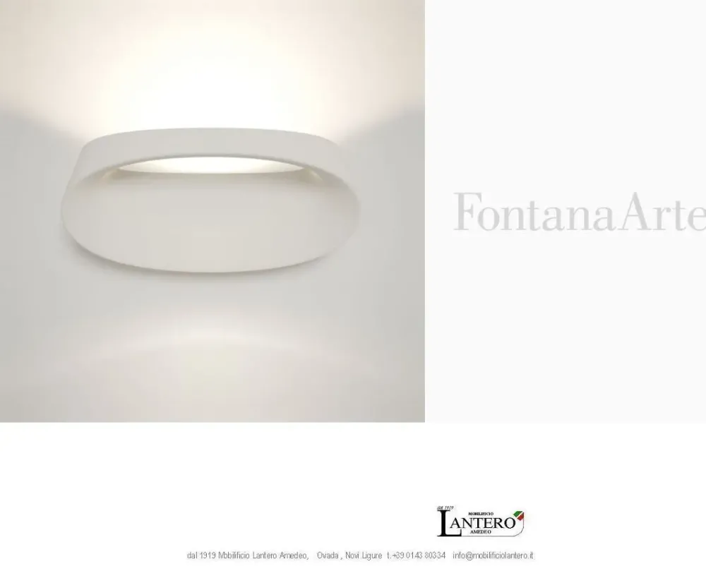 Fontana Arte Lampada LED Bonnet, Bianco, prezzi outlet online.- Applique Da Parete