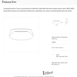 Fontana Arte Lampada LED Bonnet, Bianco, prezzi outlet online.- Applique Da Parete