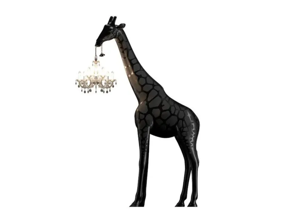 Artigianale Lampada Giraffe in love design bianco in OFFERTA OUTLET- Lampade Da Terra