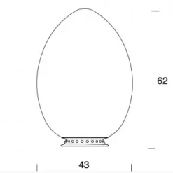 Fontana Arte Lampada Uovo grande, in Offerta Outlet.- Lampade Da Tavolo
