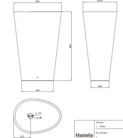 Lavabo in Solid surface modello Body next bicolor avana a marchio con forte sconto Lavabo