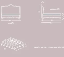 Md work Letto classico con giroletto Letto 800 consumato luxury a prezzo ribassato- Letti