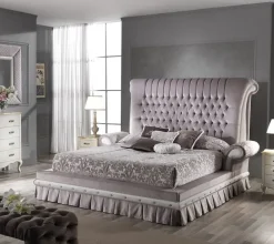 Letto classico con giroletto Letto elisabetta velluto maxi a prezzo scontato^Md work