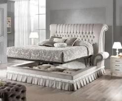 Letto classico con giroletto Letto elisabetta velluto maxi   a prezzo scontato^Md work