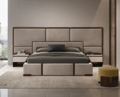 Clearance Letto design con giroletto Letto luxury maxi acciaio velluto a prezzo ribassato Letti
