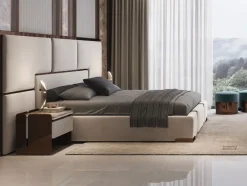 Clearance Letto design con giroletto Letto luxury maxi acciaio velluto a prezzo ribassato Letti