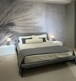 NovaMobili Letto design con giroletto Velvet a prezzo ribassato- Letti
