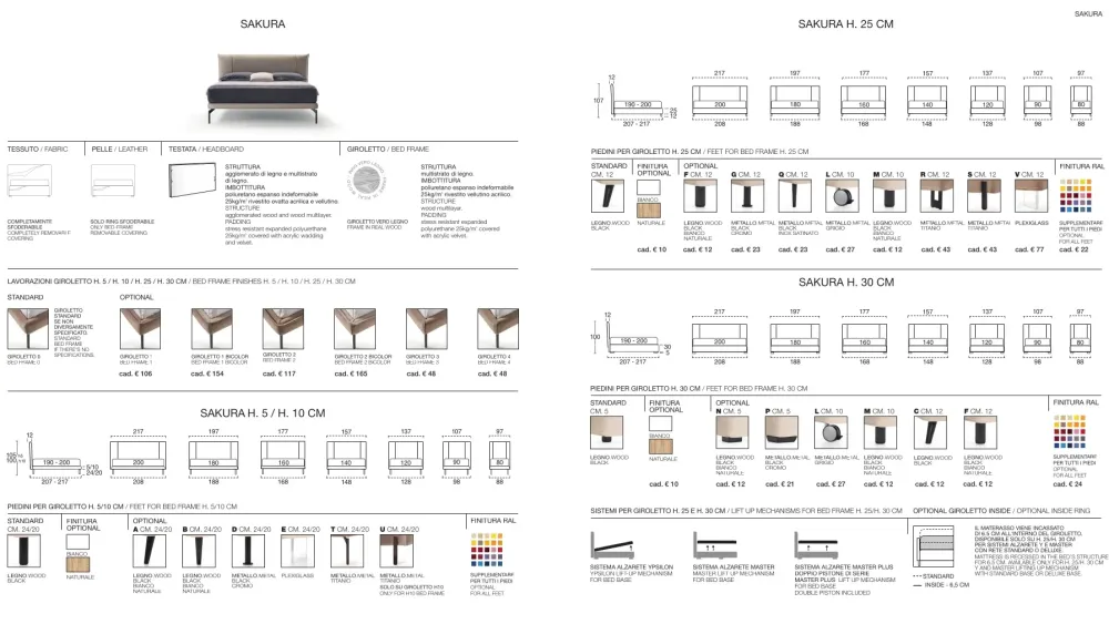 Sale Letto design con piedini Sakura a prezzo scontato Letti