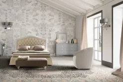 New Letto imbottito con contenitore Dama  a prezzo scontato Letti