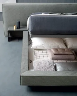 New Letto imbottito con contenitore 200 x 200  a prezzo ribassato Letti