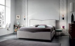Discount Letto imbottito con contenitore Megan  a prezzo ribassato Letti