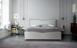 Discount Letto imbottito con contenitore Megan  a prezzo ribassato Letti