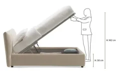 Letto imbottito con contenitore Gea *  a prezzo scontato^Rosini New