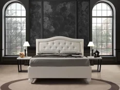 Artigiana letti Letto imbottito con contenitore Nabucco a prezzo ribassato- Letti