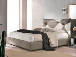 Letto imbottito con contenitore Spring  a prezzo ribassato^Artigianale Outlet