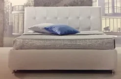 Letto imbottito con contenitore Domino - matrimoniale  a prezzo ribassato^Artigianale Hot