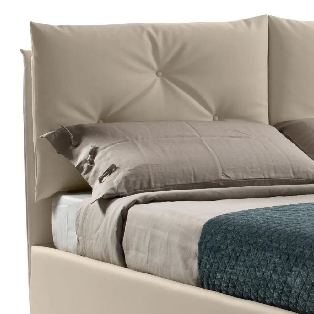 New Letto imbottito con contenitore Francisco pronta consegna a prezzo scontato Letti